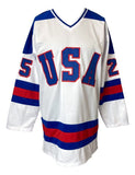 Buzz Schneider USA Signed White Hockey Jersey Coneheads Inscribed JSA Hologram - Sports Integrity