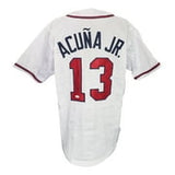 Ronald Acuna Jr Atlanta Signed White Baseball Jersey 18 ROY Insc JSA