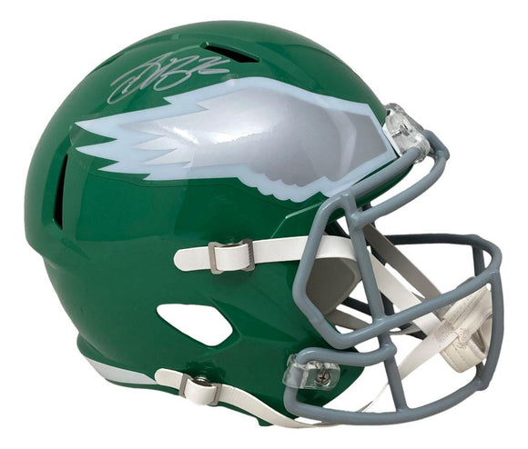 Saquon Barkley Signed Eagles Full Size Kelly Green Replica Speed Helmet BAS ITP