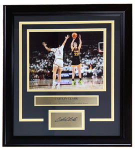 Caitlin Clark Frame 8x10 Iowa Hawkeyes Black Jersey Photo w/ Laser Engraved Auto