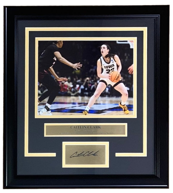 Caitlin Clark Frame 8x10 Iowa Hawkeyes White Jersey Photo w/ Laser Engraved Auto