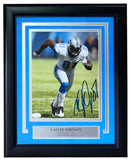 Calvin Johnson Signed Framed 8x10 Detroit Lions Photo JSA Hologram