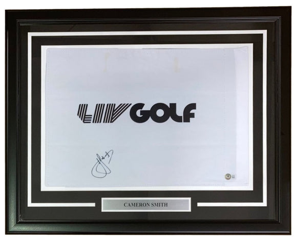 Cameron Smith Signed Framed LIV Golf Flag BAS - Sports Integrity