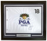 Cameron Smith Signed Framed 2023 PGA Oak Hill White Golf Flag JSA - Sports Integrity