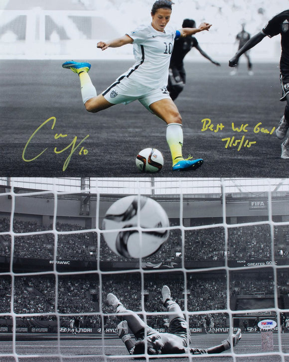 Carli Lloyd Signed 16x20 Soccer Photo Best WC Goal Inscribed PSA/DNA - Sports Integrity