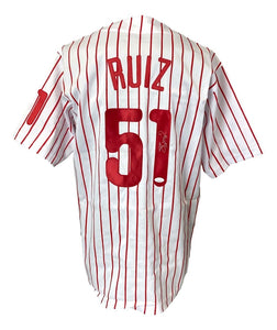 Carlos Ruiz Philadelphia Signed White Baseball Jersey JSA - Sports Integrity