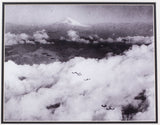 Fifty Two Carrier - Based Planes Pass Mt. Fujiyama Framed Navy 11x14 WWII Photo - Sports Integrity