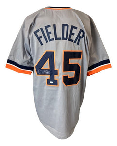 Cecil Fielder Detroit Signed Gray Baseball Jersey Sports Integrity - Sports Integrity