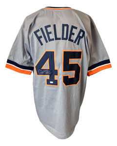 Cecil Fielder Detroit Signed Gray Baseball Jersey Sports Integrity