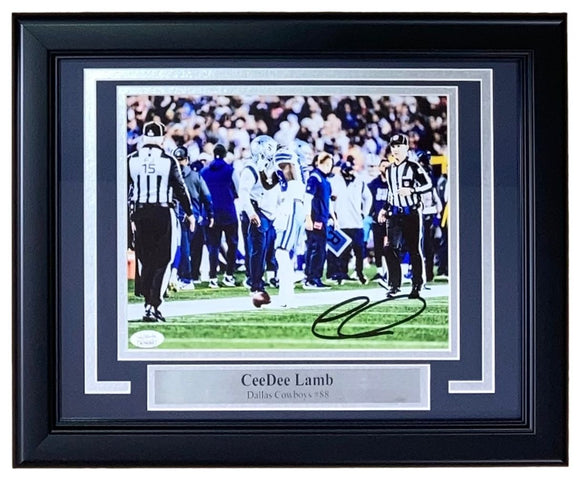 CeeDee Lamb Signed Framed 8x10 Dallas Cowboys Photo JSA