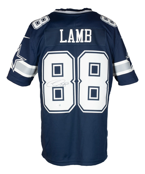 CeeDee Lamb Navy Blue Stitched Football Jersey Men's UNSIGNED