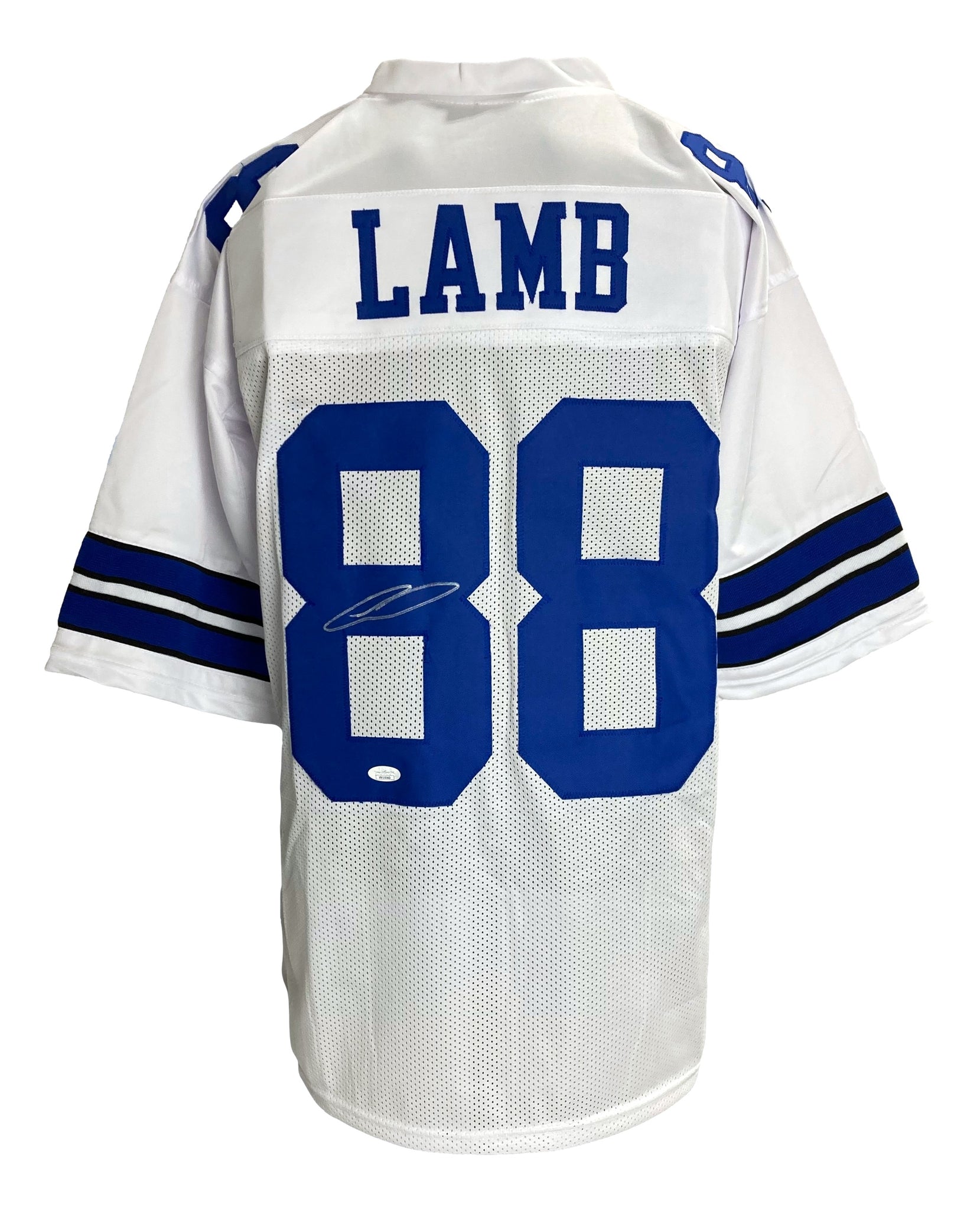 CeeDee Lamb Signed Custom White Pro-Style Football Jersey JSA