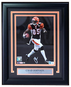 Chad Johnson Signed Framed 8x10 Cincinnati Bengals Photo BAS