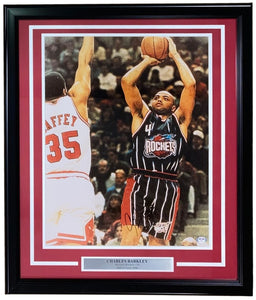 Charles Barkley Signed Framed 16x20 Houston Rockets Photo PSA Hologram - Sports Integrity