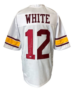 Charles White USC Signed White Football Jersey 79 Heisman Sports Integrity - Sports Integrity