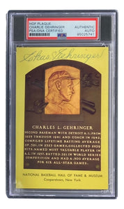 Charlie Gehringer Signed 4x6 Detroit Tigers HOF Plaque Card PSA/DNA 85025741 - Sports Integrity