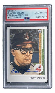 Charlie Sheen Signed Major League Art Trading Card PSA/DNA Gem MT 10 - Sports Integrity