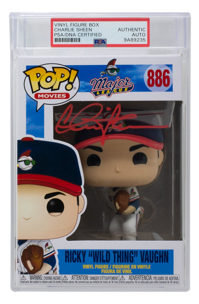 Charlie Sheen Signed Major League #886 Ricky 'Wild Thing' Vaughn Funko  Pop! Vinyl Figure Vaughn (PSA)