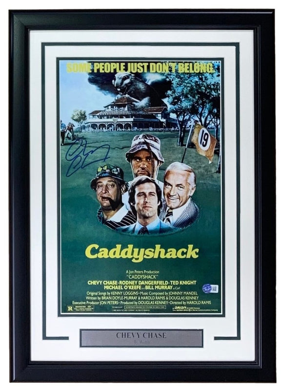 Chevy Chase Signed Framed 11x17 Caddyshack Movie Poster Photo BAS - Sports Integrity