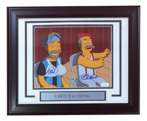 Cheech & Chong Signed Framed 8x10 The Simpsons Photo JSA - Sports Integrity