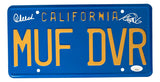 Cheech and Chong Signed MUF DVR California License Plate Prop JSA Hologram Sports Integrity