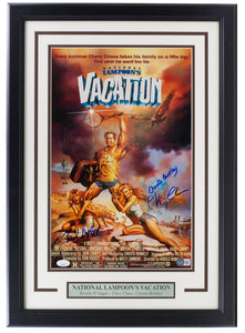 Chevy Chase D'Angelo Brinkley Signed Framed 11x17 Lampoons Vacation Photo JSA - Sports Integrity