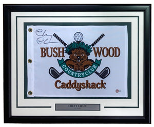 Chevy Chase Signed Framed Caddyshack Bushwood Golf Flag BAS