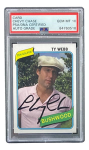 Chevy Chase Signed Caddyshack Ty Webb Trading Card PSA/DNA Gem MT 10 - Sports Integrity