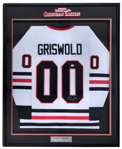 Chevy Chase Signed Framed Lampoons Christmas Vacation White Griswold Jersey JSA