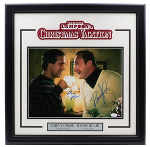 Chevy Chase Randy Quaid Signed Framed 11x14 Lampoons Christmas Eggnog Photo JSA - Sports Integrity