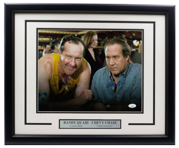 Chevy Chase Randy Quaid Signed Framed 11x14 Vegas Vacation Photo JSA - Sports Integrity