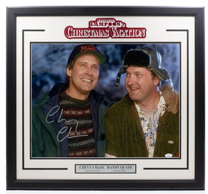 Chevy Chase Randy Quaid Signed Framed 16x20 Lampoon Christmas Vacation Photo JSA - Sports Integrity