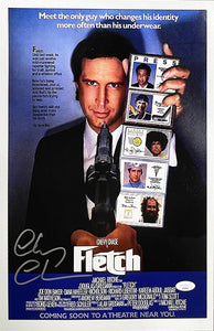 Chevy Chase Signed Fletch 11x17 Poster Photo JSA Sports Integrity