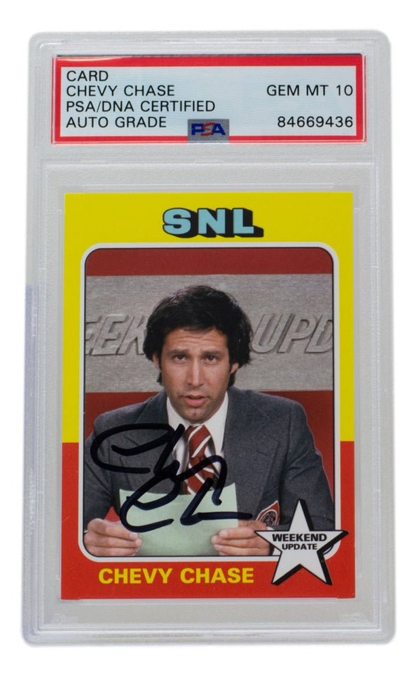 Chevy Chase Signed SNL Weekend Update Trading Card PSA/DNA Auto Gem Mint 10 - Sports Integrity