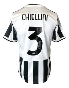 Giorgio Chiellini Signed Juventus White Adidas Soccer Jersey PSA Hologram