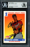 Chipper Jones Signed 1991 Score #671 Atlanta Braves Rookie Card BAS - Sports Integrity