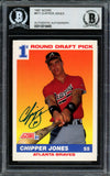 Chipper Jones Bottom Signed 1991 Score #671 Atlanta Braves Rookie Card BAS