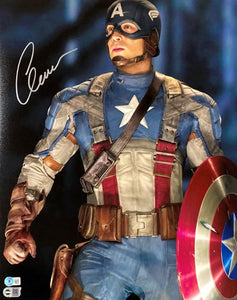 Chris Evans Signed 16x20 Captain America Photo BAS LOA - Sports Integrity