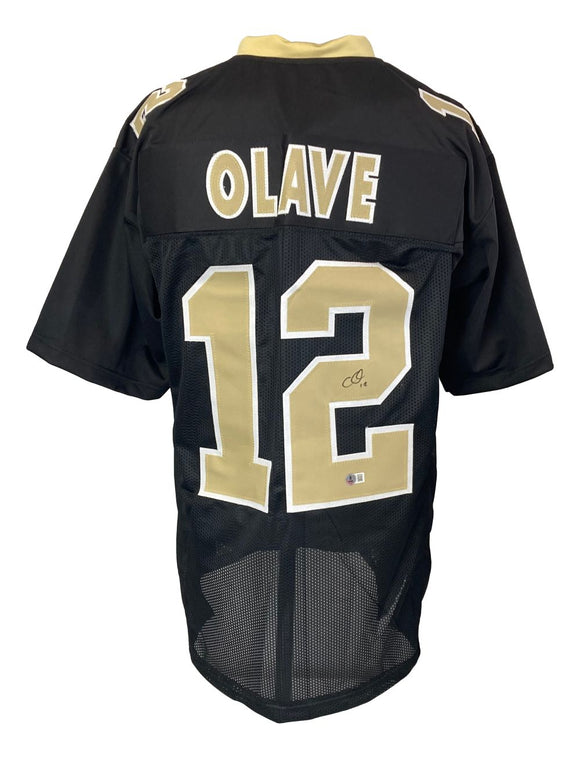 Chris Olave New Orleans Signed Black Football Jersey BAS