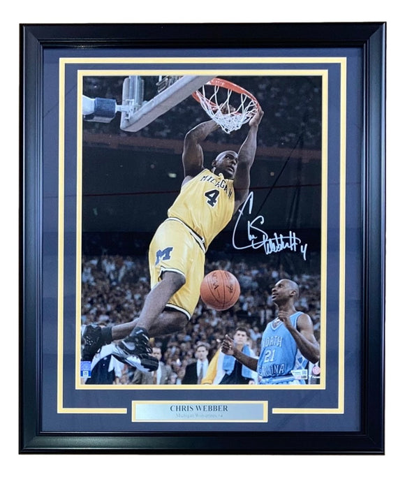 Chris Webber Signed Framed 16x20 Michigan Wolverines Photo Fanatics - Sports Integrity