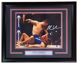 Chris Weidman Signed Framed 11x14 UFC Photo BAS - Sports Integrity