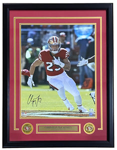 Christian McCaffrey Signed Framed 16x20 San Francisco 49ers Photo BAS