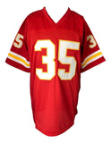 Christian Okoye Kansas City Signed Red Football Jersey JSA - Sports Integrity