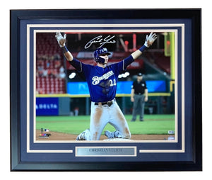 Christian Yelich Signed Framed 16x20 Milwaukee Brewers Photo Steiner+MLB - Sports Integrity