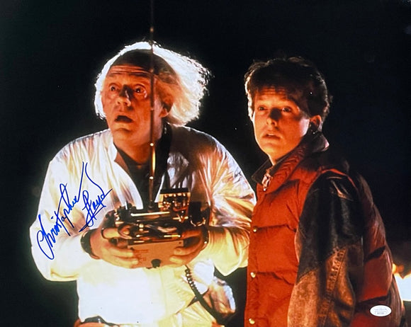 Christopher Lloyd Signed 16x20 Back to the Future DeLorean Remote Photo JSA - Sports Integrity