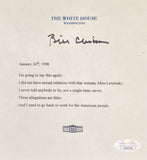 Bill Clinton Signed In Black Mock White House Letter Monica Lewinsky 6x6 JSA - Sports Integrity