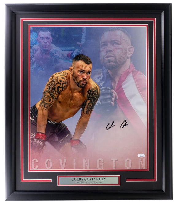 Colby Covington Signed Framed UFC 16x20 Collage Photo JSA ITP - Sports Integrity