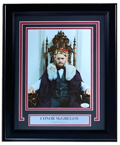 Conor McGregor Signed Framed 8x10 UFC Throne Photo JSA Hologram - Sports Integrity