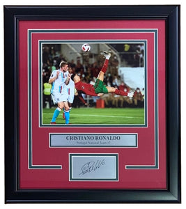 Cristiano Ronaldo Framed 8x10 Portugal Soccer Photo w/ Laser Engraved Signature - Sports Integrity