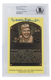 Brooks Robinson Signed Slabbed Orioles Hall of Fame Plaque Postcard BAS 115